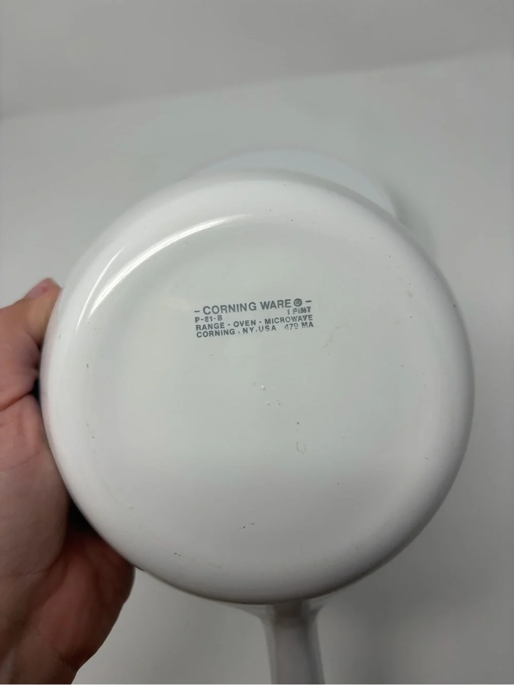 Vintage Corning Ware White with Blue Cornflowers 6”